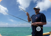 Waliser "Celt" mit Trompetenfisch auf Fliege gefangen